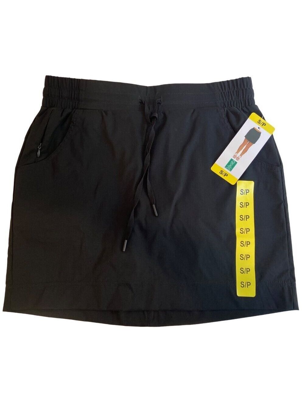 Pacific Trail Womens Small Black Skort With Pockets & Drawstring Waist NWT